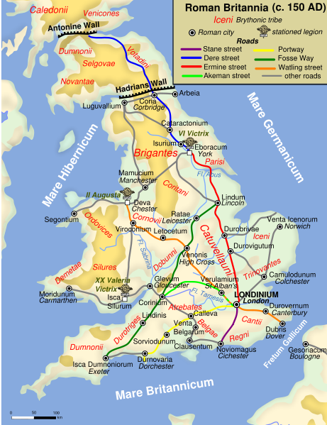 Roman Roads Uk Map Roman Roads